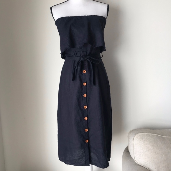 Skylar + Madison Dresses & Skirts - Skylar + Madison Navy Blue Button Down Midi Dress